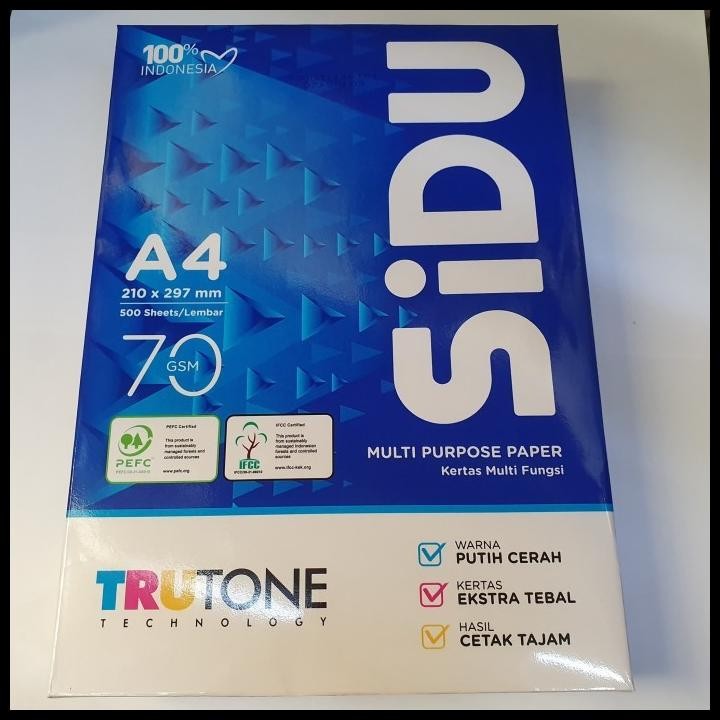 

Terlaris Kertas Hvs A4 70 Gsm Gram Sidu Sinar Dunia 500 Lembar / 1 Rim Good Quality