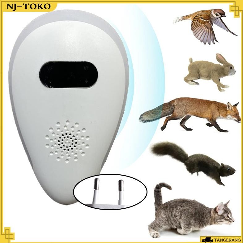 TERLARIS Pengusir Tikus Elektrik EU Suara Pengusir Tikus Anti Tikus Pengusir Tikus Ultrasonik Portab