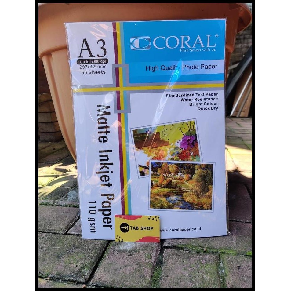 

Terlaris Coral Matte Inkjet Paper A3 110 Gsm 50 Sheets Good Quality