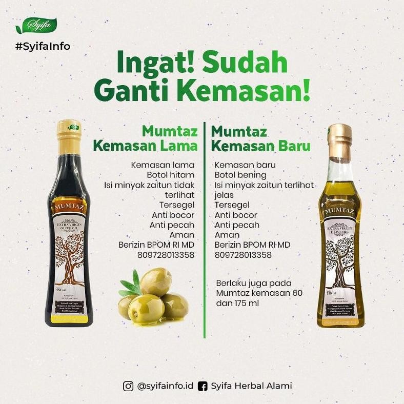 

Minyak Zaitun MUMTAZ Extra Virgin Olive Oil 175 ML isi 175 ml