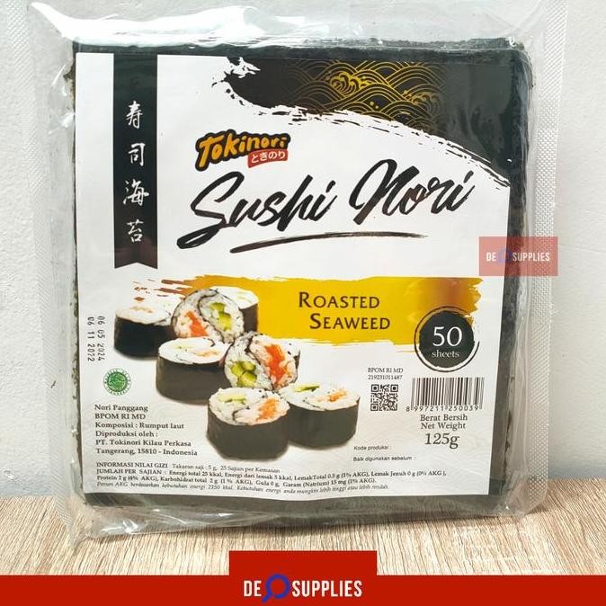 

Tokinori Sushi Nori 50 Sheets Roasted Seaweed - Rumput Laut 50 Lembar