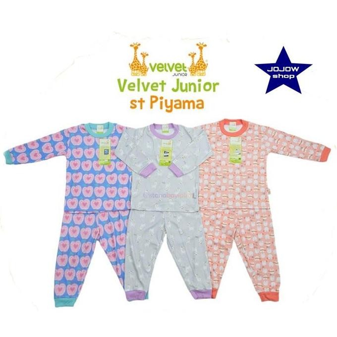 Tersedia Baju tidur anak perempuan Velvet 2-10 tahun setelan panjang