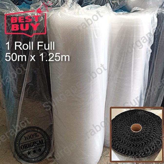 

ready Bubble Wrap 1 roll Hitam Bening 50m x 1.25m Buble warp ekonomis