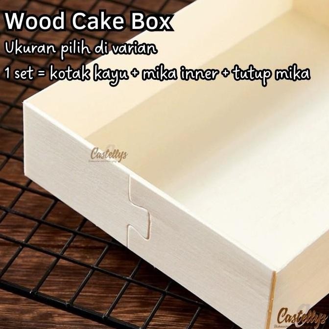 

ready Wood Cake Box Kotak Kayu Kue Sushi Pudding Buah Dessert Box Tiramisu Hampers Natal Imlek Lebaran dll