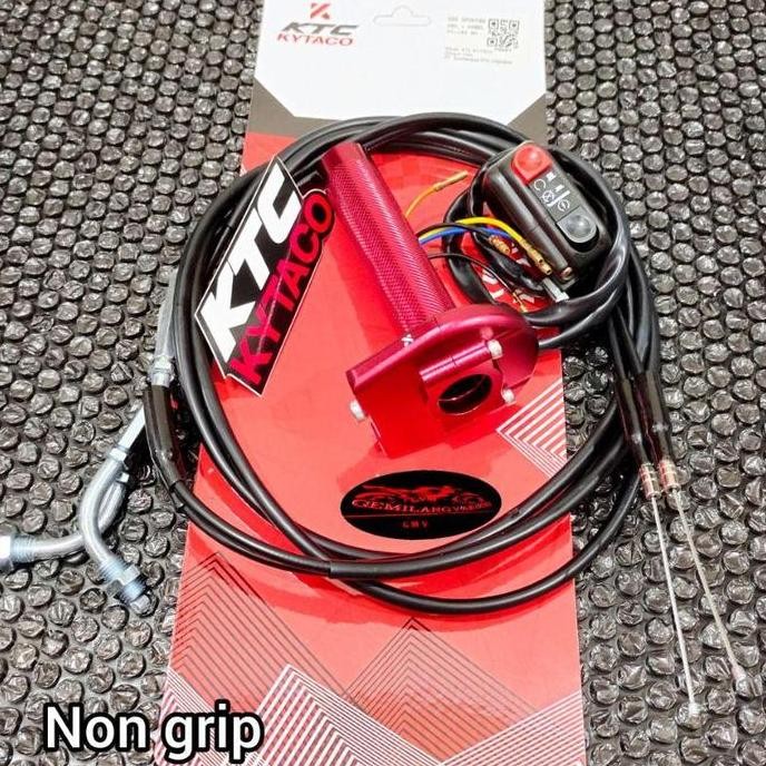 Gas Spontan KTC Racing Asli 2 Kabel 190cm Orinal + Saklar Pnp Motor NMAX Vario Beat Mio PCX ADV Vesp