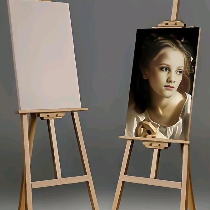 

ready !!! Easel Wooden Kayu Jati Belanda Stand Frame Lukis & Foto 150cm/170cm - Painting Lukisan