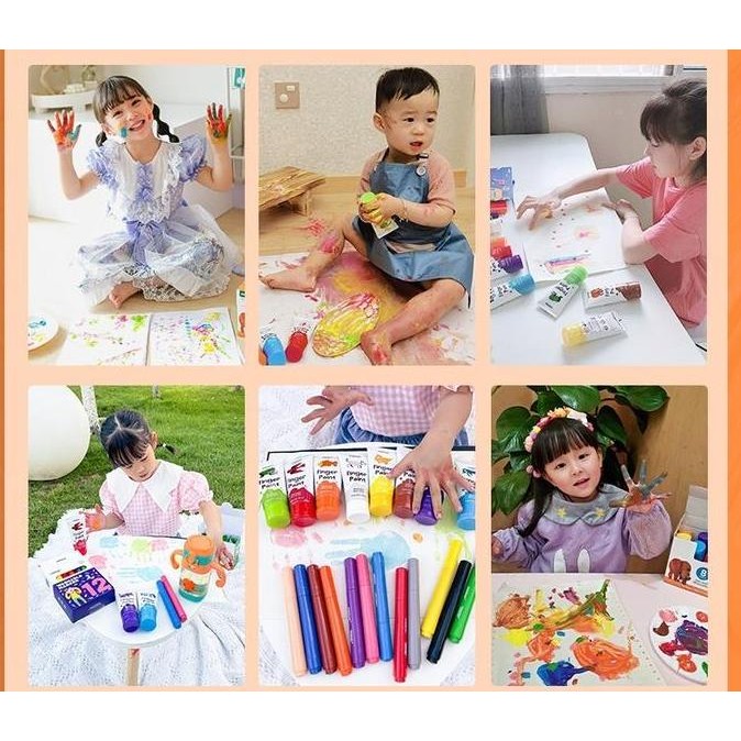

ready !!! Mideer Finger Paint 6 colours Washable Non Toxic Cat Tangan Anak