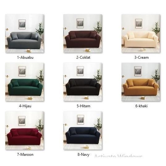 Sarung Sofa Sarung Sofa Polos 1/2/3/4 Seater murah