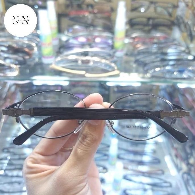 ready frame kacamata oval kecil dewasa bahan titanium
