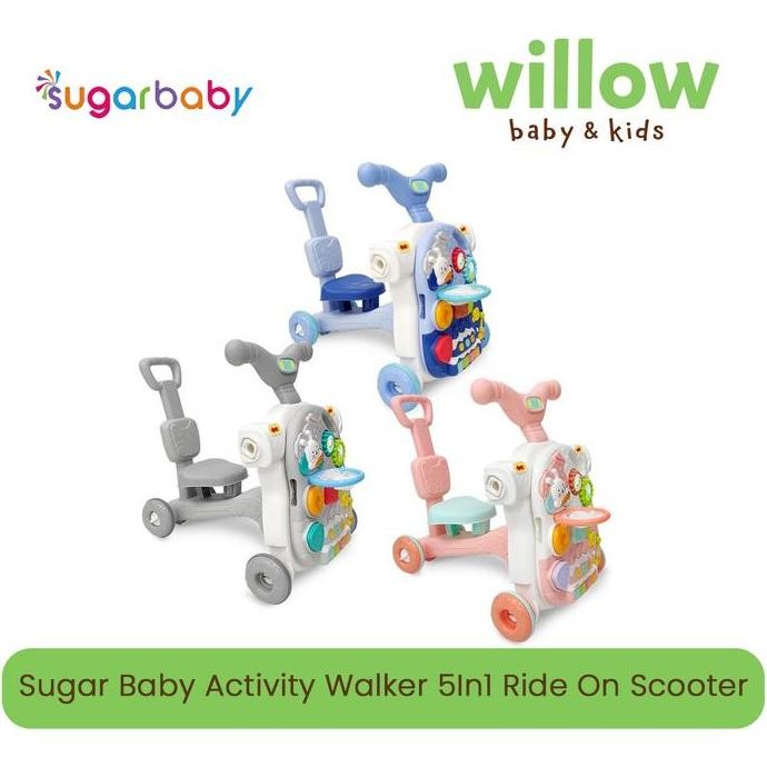 Baby Push Walker - Sugar Baby Activity Walker 5In1 Ride On Scooter