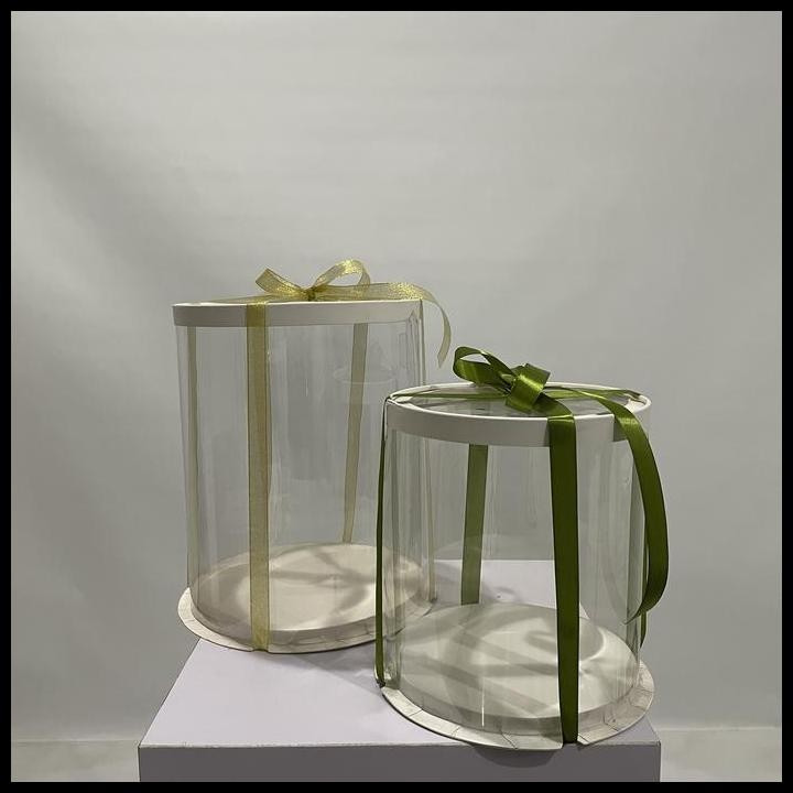 Terlaris BOX MIKA KUE BULAT Box Dus Kue Tinggi Transparant Mika Tabung Bulat Best Seller