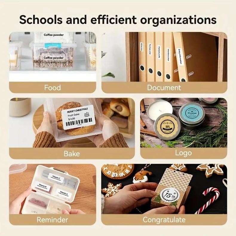 NIIMBOT B21 Printer Label Barcode Harga Makanan, Cocok untuk Kantor/Toko/Rumah Membuat Stiker Label