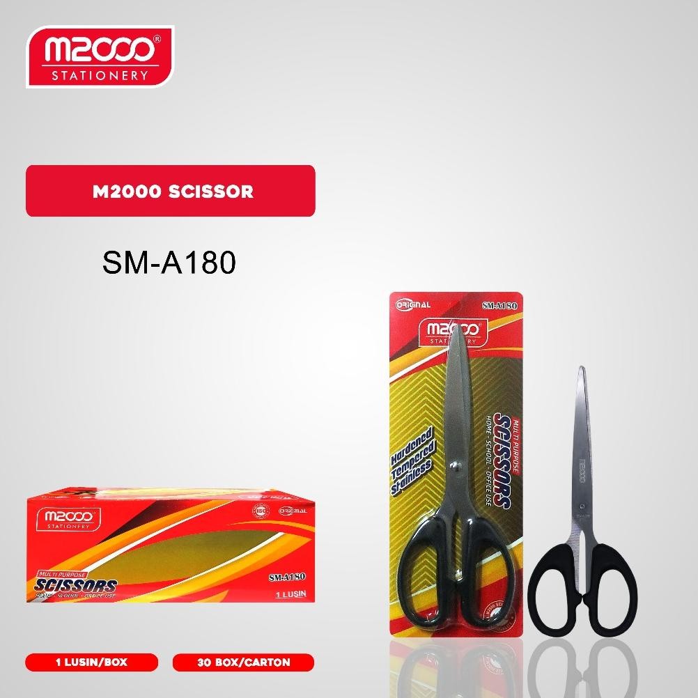 

Gunting Kertas High Quality/Stainless Steel Scissors M2000/SM-A180 Kemasan 12Pcs