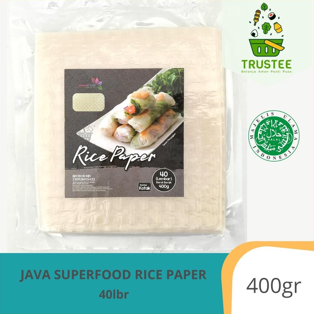

Ed-76 We-53 Fuz-611 Java Super Food Rice Paper / Kulit Lumpia Kotak 10 Lembar 100Gr Viral Premium