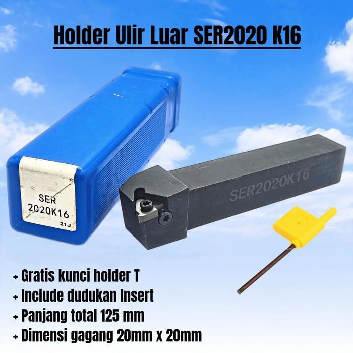 Holder Bubut Ulir Luar Ser 2020K16 Drat Luar Ser 2020 Ser 16 Original Dan Terpercaya