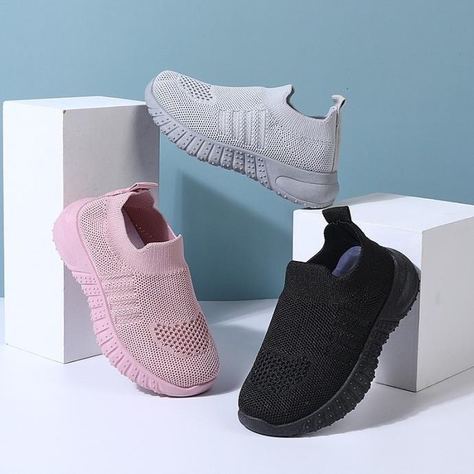 Tersedia SIZE 22-33 Sepatu Sneakers Anak-Anak Rajut Sepatu Sekolah Anak LV0500