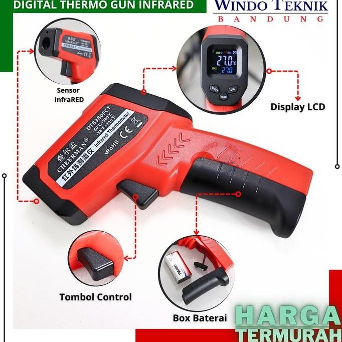 DIGITAL THERMO INFRARED | THERMOMETER SUHU | THERMOGUN SUHU RUANGAN | ALAT CEK SUHU RUANGAN | THERMO