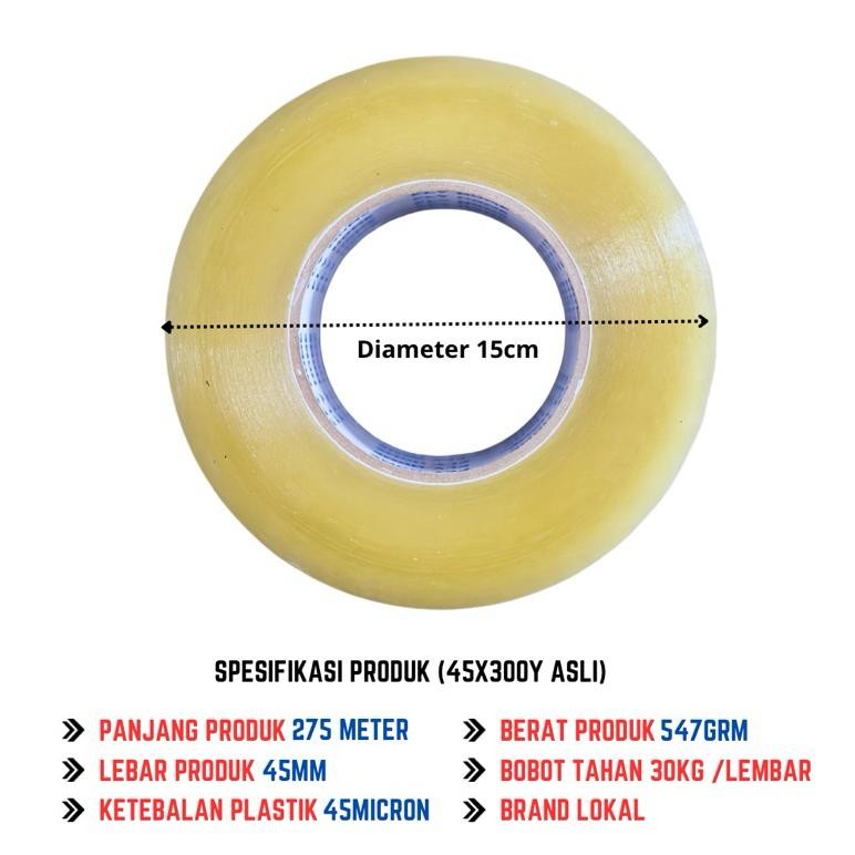 

FLYHOME Lakban bening coklat 300yard 275METER 2inci 45x300 yard 1 dus 36rolls jumbo CARGO