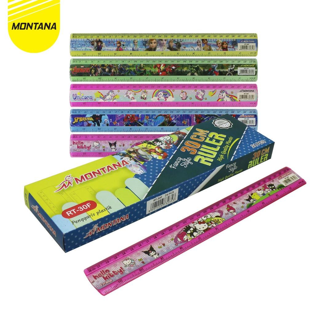

Montana Penggaris Akrilik 30 cm 24 Pcs Acrylic Ruler Fancy High Quality Plastic RT-30Fancy/Box