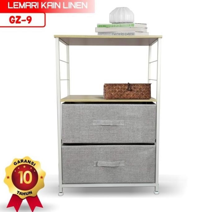 Terjangkau Lemari 3 Tingkat Serbaguna Dan Estetik Lemari Sisi Ranjang Lemari Kain Linen Gz-9