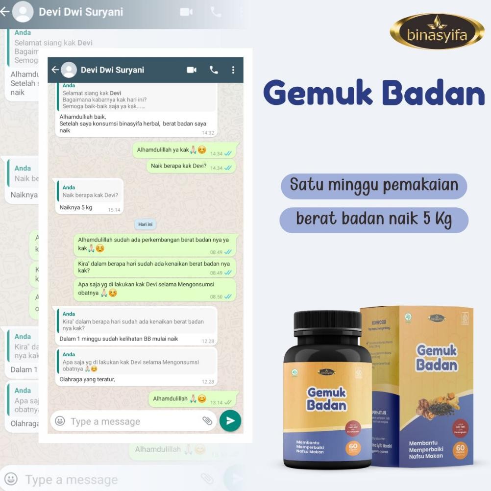 Penggemuk Badan BPOM Obat Herbal Gemuk Badan Untuk Dewasa dan Anak / Obat Gemuk Badan Permanen