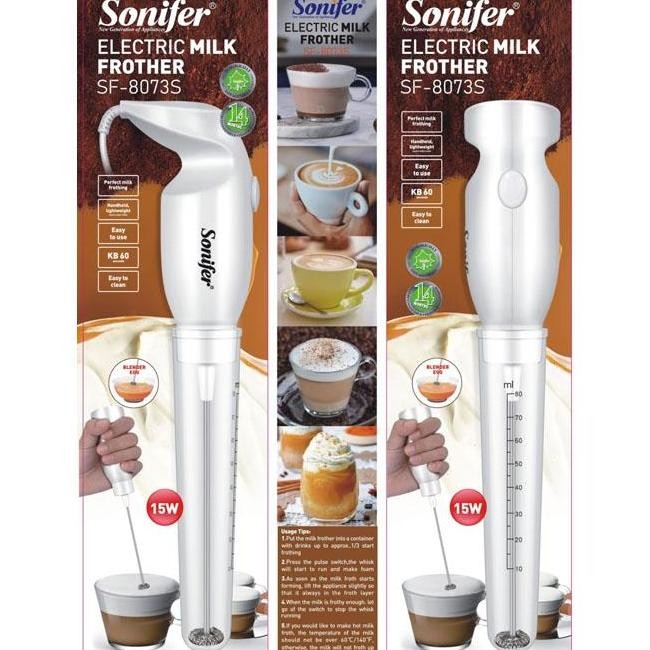 Sonifer Sf8073 Sf8073S Milk Frother Hand Mixer Pengaduk Susu Elektrik Foamer