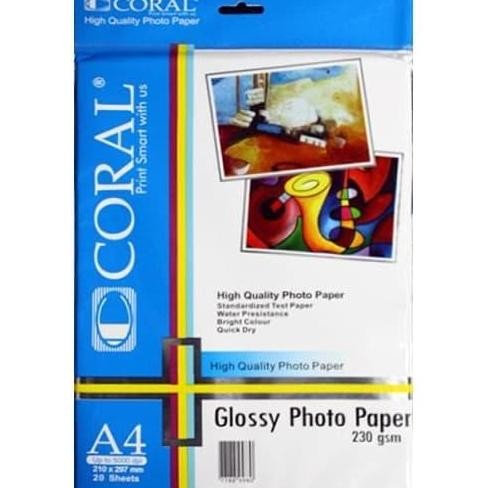

Kertas Foto A4 Glossy 230 Coral Photo Paper Glossy A4 230 Gram Promo