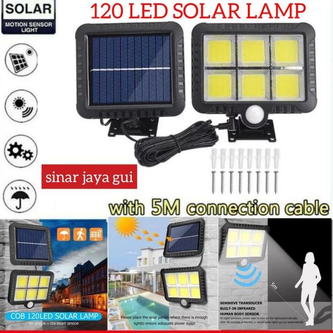 

Lampu Taman Solar 120 LED Tenaga Surya Lampu Sorot Sensor Gerak