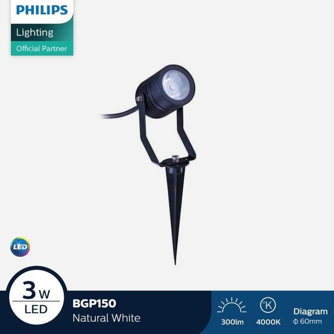 

Philips Lampu Sorot Taman BGP150 3W 4000K 45D Tancap