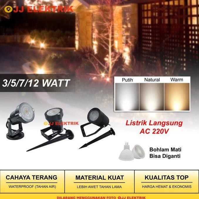 

Lampu Sorot Taman LED 3W 5W 7W 12W Waterproof Outdoor Halaman 3/5/7/12 Watt MR16