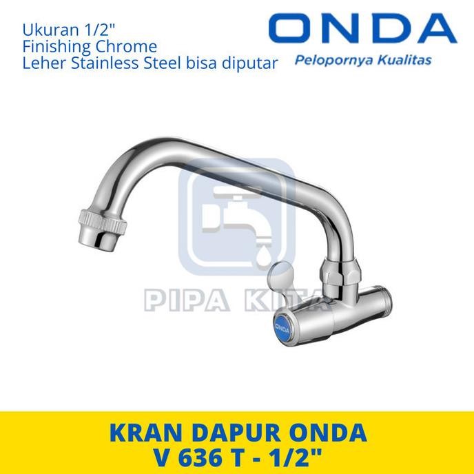 V 636 T ONDA Kran Air Dapur Kitchen Sink Cuci Piring Leher Angsa