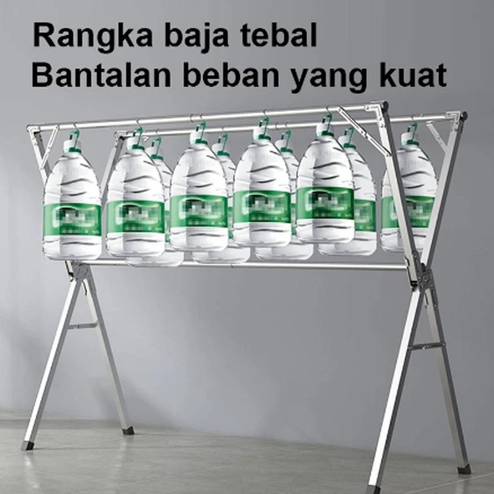 HJK Jemuran Baju Lipat Jemuran Pakaian Anti Karat Kuat Jemuran Baju Portable Jemuran Lipat