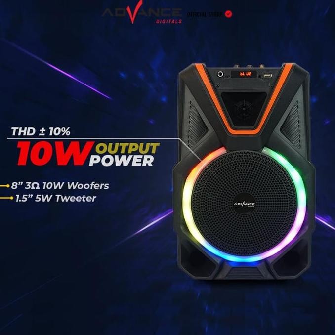 Advance Speaker Portable Ks821 / Ks-821 8" Bluetooth New Stok