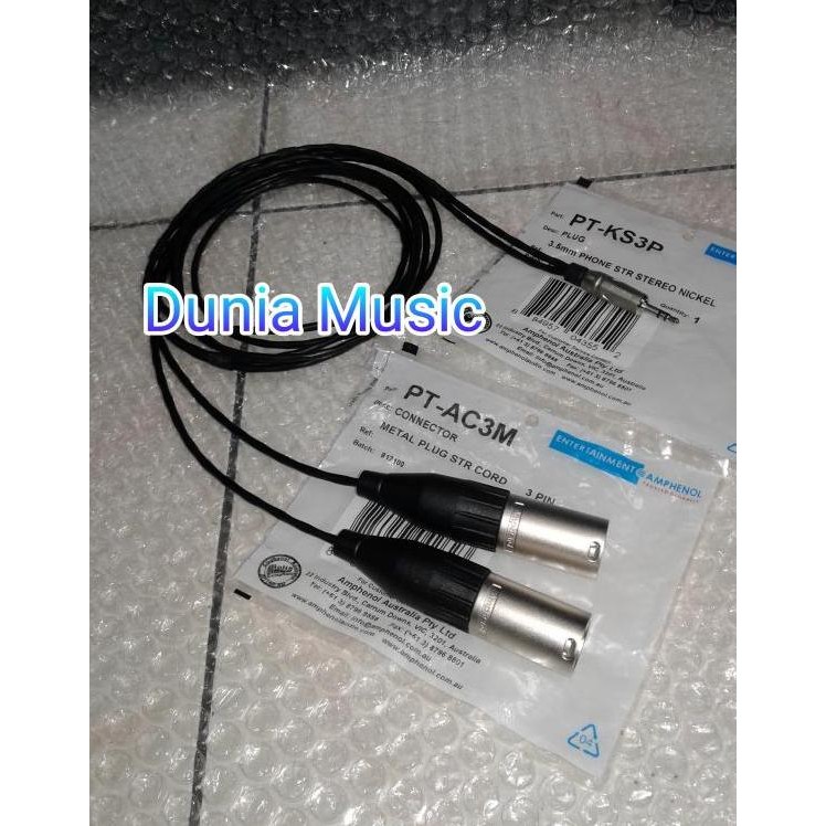 Amphenol Xlr Male To Mini Jack 3.5Mm Stereo Audio Aux Cable 1.5M New Stok