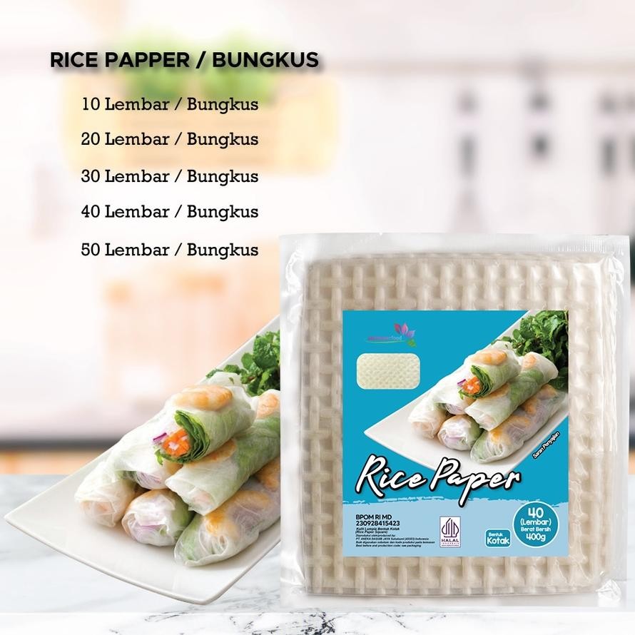 

Ready Rice Paper / Banh Trang High Quality Rice Paper 22Cm / Kulit Lumpia Vietnam Rice Paper / Rice Roll Spring Roll / Salad Wrap