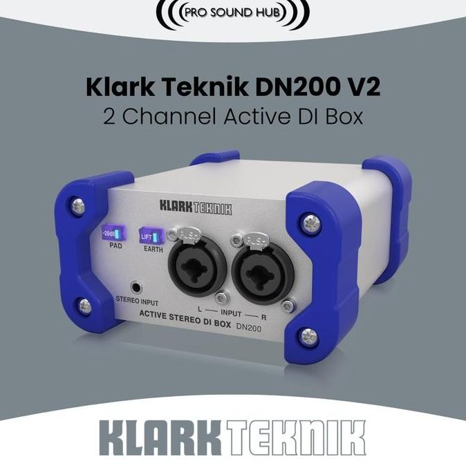 Klark Teknik Dn200 Dn-200 Active Stereo Di Box Direct Aktif 2 Channel New Stok