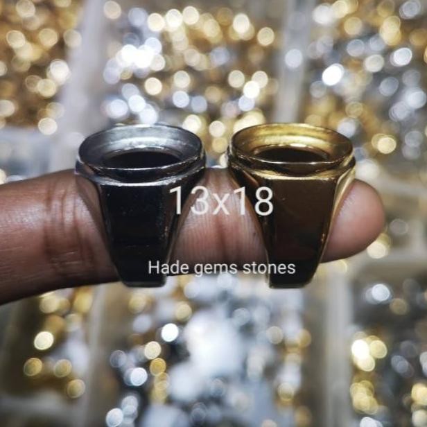 AsT Ring emban titanium super segi 8 dimensi 13x18