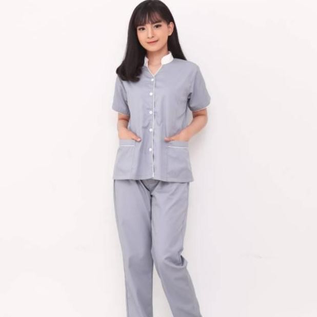 Tersedia Seragam Baby Sitter Scarlett Grey / Seragam Suster / Baju Baby Sitter