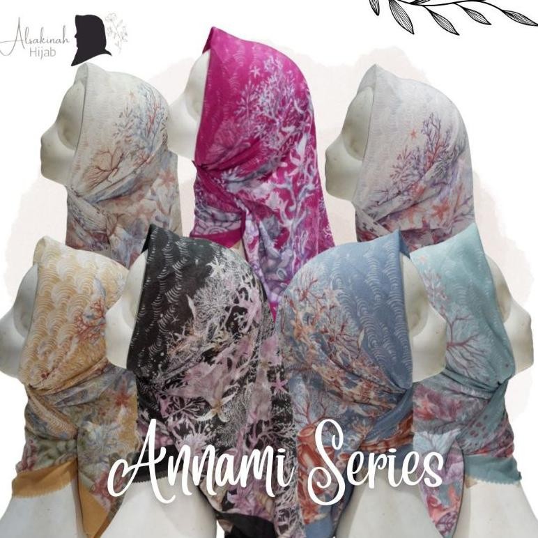 HIJAB KERUDUNG SEGI EMPAT MOTIF ANNAMI SERIES VOAL PREMIUM BESTSELLER TERMURAH
