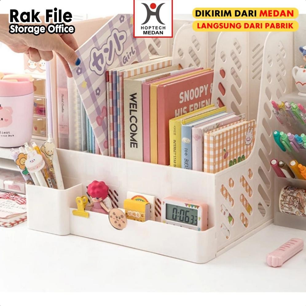 

Hoptech - Desktop Organizer File Organizer Rak Buku Sekat Ins Minimalis Meja Belajar Stationary Kit Berkualitas Laci Rak Buku Lucu Unik Box File Rak Penyimpanan Multifungsi Rak Informasi File Multi-layer