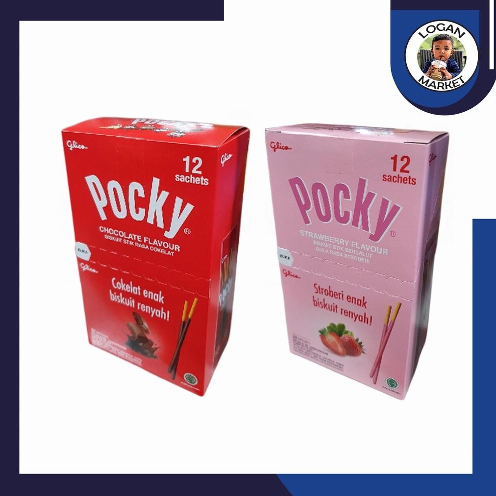 

PJ Glico Pocky Single Chocolate Coklat Strawberry Stroberi 12gram 12 gram 12 Sachet Pcs 12Pcs