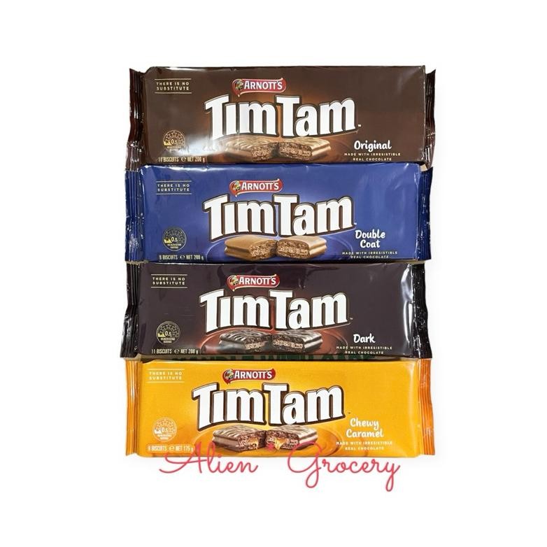 

PJ ARNOTTS ARNOTT TIM TAM IMPOR AUSTRALIA Classic Dark Chocolate Chewy Caramel Double Coat 175gr 200gr