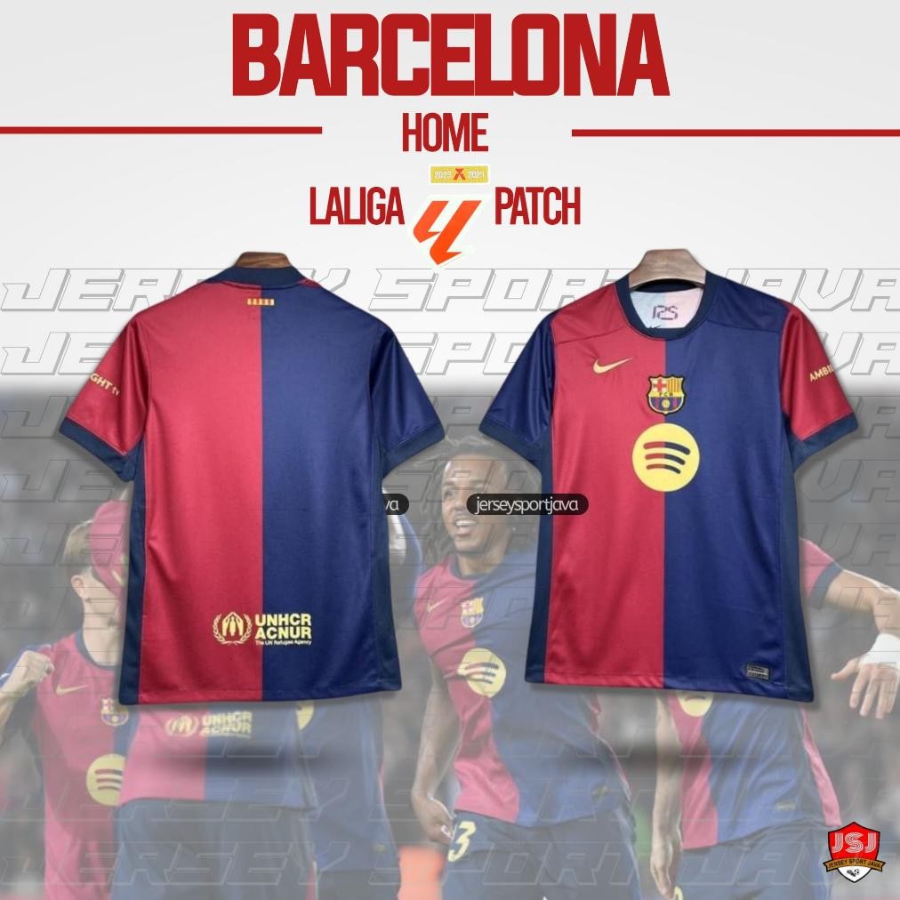 Ready { Stok ) Jersey Baju Bola Pria Barcelona Home Official 2024 2025 2026 New Grade Ori - Higt Qua