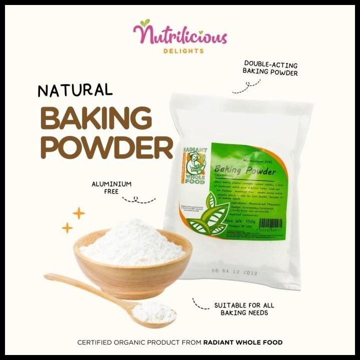 

Terlaris Aluminium Free Natural Baking Powder Non GMO Radiant Whole Food 150 Gr Best Seller