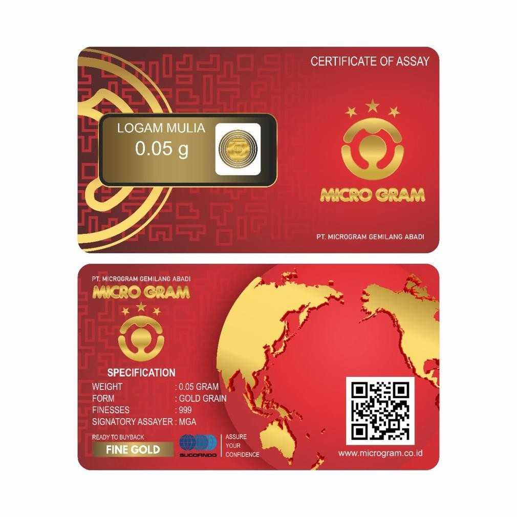 MICRO GRAM Microgram Emas Mini Babygold Baby Gold Logam Mulia 24K 0.01 0.02 0.05 GR AST