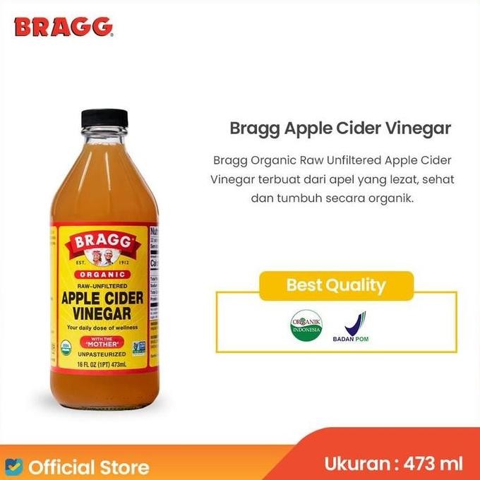 

Bragg Organic Raw Unfiltered Apple Cider Vinegar 473 ml Cuka Apel Sehat Organik original Rice cuka buat LA