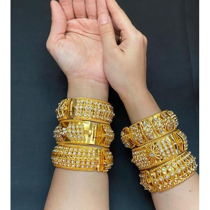 TERBARUGelang dubai/gelang penganting/gelang India dubai emas/gelang india model bukaan AST