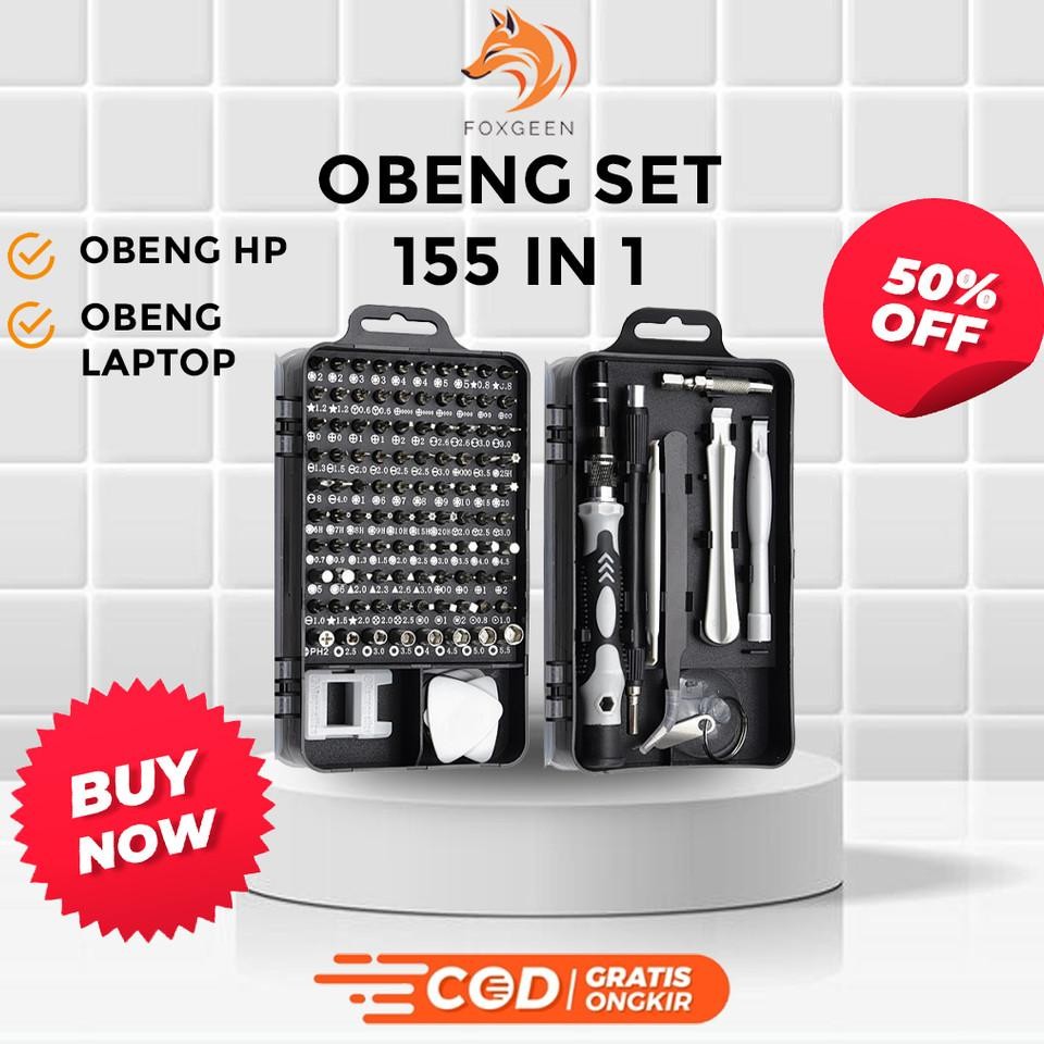 Obeng 115 In 1 Full Set Obeng Service Komputer Laptop Service Obeng 115 In 1 Bagus