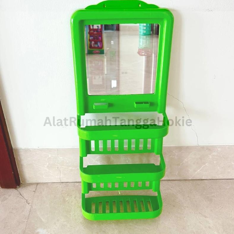 BISA COD Rak Kamar Mandi Dinding Sabun Tempel Kosmetik Make Up Kaca Gantung Tempat Sabun Kaca Ukuran