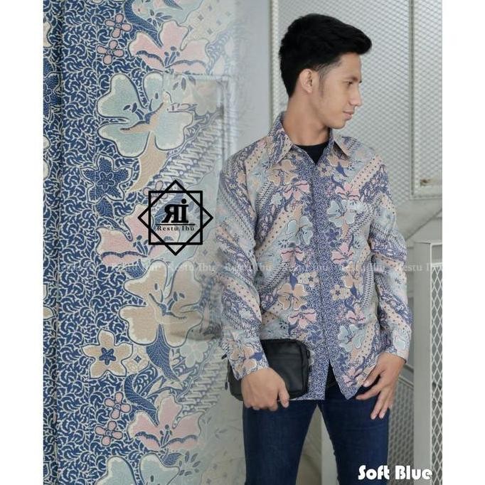 Tersedia Kemeja Batik Pria Lengan Panjang Bahan Katun Premium Motif Laras Nevy Kekinian Cocok Untuk 